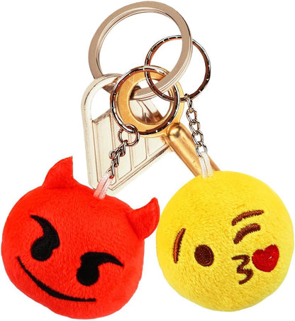 Emoticon Keychains Party Favors: Plush Emoticon Party Supplies | Plush Keychains Bulk Valentine' S Day Gifts - Kids Teens Carnival Classroom Prizes Easter Egg Fillers Set of 30