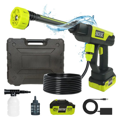 【Fathersdaygift】Seese Cordless Pressure Washer and Single Port Charger Base, Bottle Portable Washer for Car,Home Cleaning & Garden Watering Fathersdaygift
