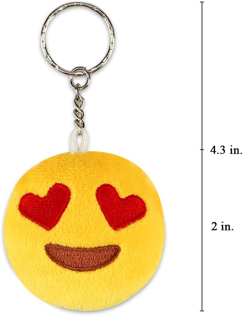 Emoticon Keychains Party Favors: Plush Emoticon Party Supplies | Plush Keychains Bulk Valentine' S Day Gifts - Kids Teens Carnival Classroom Prizes Easter Egg Fillers Set of 30