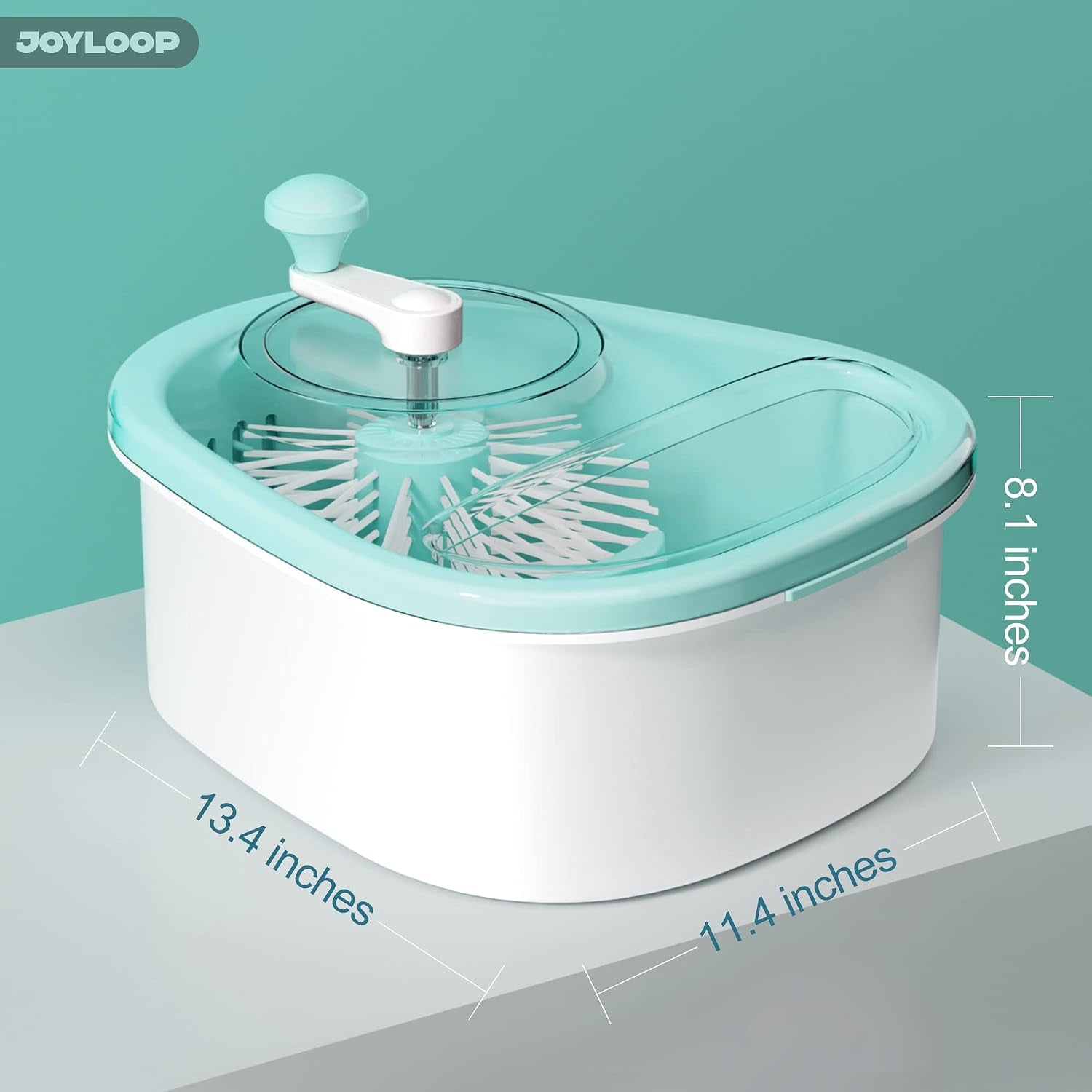 JOYLOOP Fruit Cleaner Spinner, Large Produce Rinse Bowl with Drain Basket, Vegetable Scrubber for Berries, Grapes, Salad and Vegetables