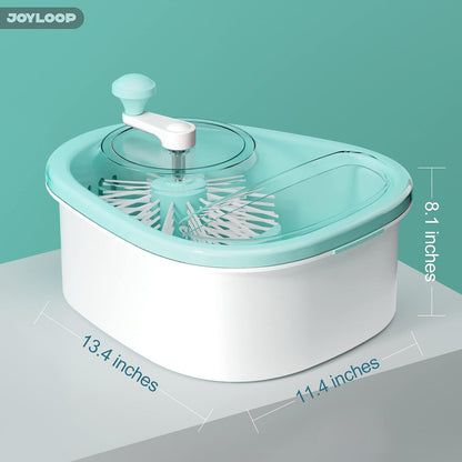 JOYLOOP Fruit Cleaner Spinner, Large Produce Rinse Bowl with Drain Basket, Vegetable Scrubber for Berries, Grapes, Salad and Vegetables