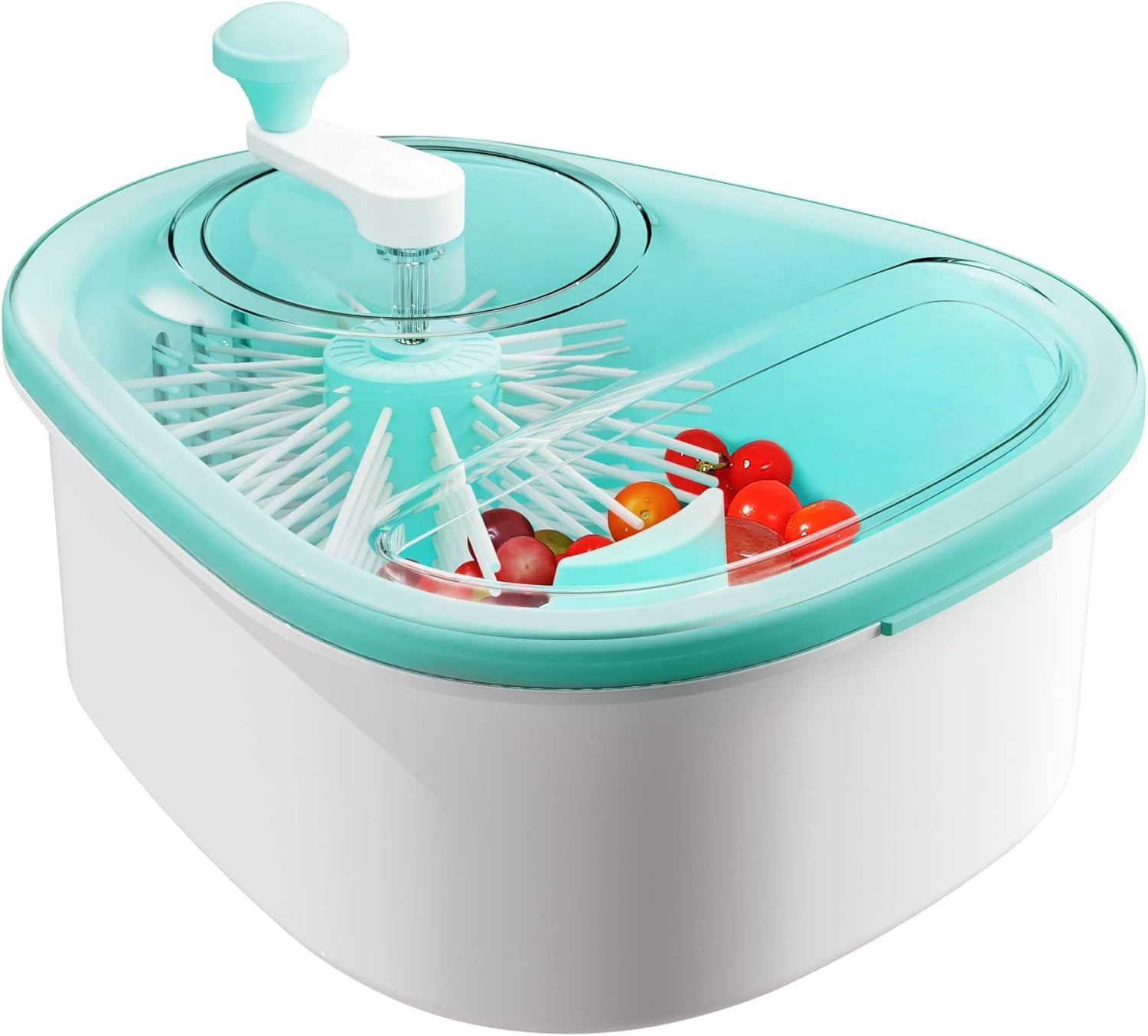 JOYLOOP Fruit Cleaner Spinner, Large Produce Rinse Bowl with Drain Basket, Vegetable Scrubber for Berries, Grapes, Salad and Vegetables