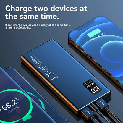 Power Up Your Devices with the 80000mAh Portable Power Bank – 120W Super Fast Charging & Digital Display for iPhone and Xiaomi!