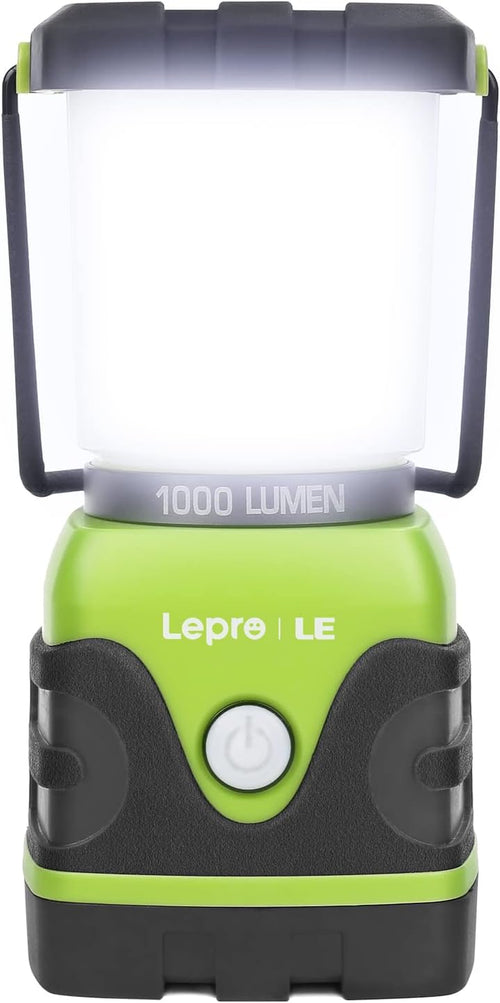 1000LM Battery Powered LED Camping Lantern with 4 Light Modes, Green | Tent Light, Camping Essentials, Waterproof Lantern Flashlight for Camping, Emergency Light, Power Outages, Not Rechargeable