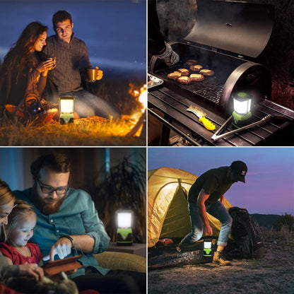 1000LM Battery Powered LED Camping Lantern with 4 Light Modes, Green | Tent Light, Camping Essentials, Waterproof Lantern Flashlight for Camping, Emergency Light, Power Outages, Not Rechargeable